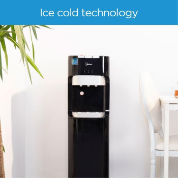 Midea Water Dispenser, Bottom Loading, Hot Cold And Ambient Temperature, Ice Cold Technology, Empty Bottle Indicator, Floor Standing, Child Safety Lock, Best For Home, Office And Pantry, Black, Yl1633S, 1 Year Warranty