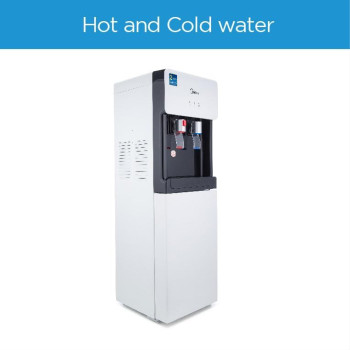 Midea Water Dispenser, Top Loading, 3-Taps Equipped With Hot Cold And Ambient Temperature, Floor Standing, Child Safety Lock, Ice Cold Technology, Best For Home, Kitchen And Office, White, Yl1675S-W, 1 Year Warranty