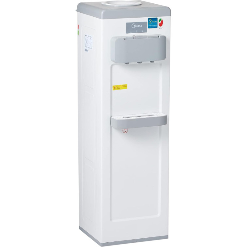 Midea Water Dispenser, Top Loading, 3-Taps Equipped With Hot Cold And Ambient Temperature, Floor Standing, Child Safety Lock For Faucet, Best Home, Office And Pantry, White, Yl1917S-Ae, 1 Year Warranty