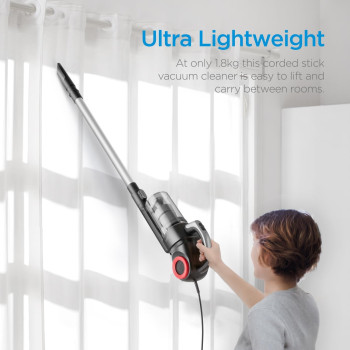 Midea 2 In 1 Light Weight Corded Upright Vacuum Cleaner, 450W Powerful With 0.4L Transparent Dust Container, Stick & Handheld Multi-Surface Cleaning, 5M Cord, High Suction Power, Best For Home, 20S, 1 Year Warranty