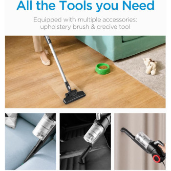 Midea 2 In 1 Light Weight Corded Upright Vacuum Cleaner, 450W Powerful With 0.4L Transparent Dust Container, Stick & Handheld Multi-Surface Cleaning, 5M Cord, High Suction Power, Best For Home, 20S, 1 Year Warranty