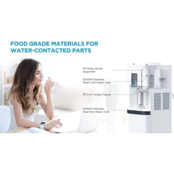 Midea Top Loading Water Dispenser With Cabinet, Hot And Cold Dual Function, 3 Temperatures Settings, Child Safety Lock, Best For Home Kitchen Office And Pantry, Yl2037Sw, 1 Year Warranty