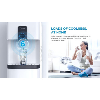 Midea Top Loading Water Dispenser With Cabinet, Hot And Cold Dual Function, 3 Temperatures Settings, Child Safety Lock, Best For Home Kitchen Office And Pantry, Yl2037Sw, 1 Year Warranty