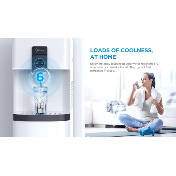 Midea Top Loading Water Dispenser With Bottom Refrigerator, Hot Cold And Ambient Temperature, Cooler Fridge With Large Storage Space, Child Safety Lock, Best For Home Kitchen Office And Pantry, Yl2037Sb, 1 Year Warranty