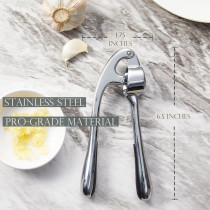 Kitessensu Premium Garlic Press, Garlic Mincer Set With Silicone Roller Peeler & Cleaning Brush, Easy To Squeeze And Clean, Rust Proof & Dishwasher Safe, Professional Efficient Ginger Crusher, 1 Year Warranty