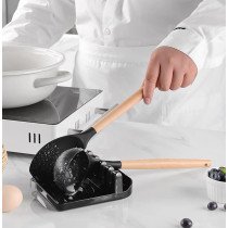 Arabest Silicone Cooking Utensil Set,Silicone Kitchen Utensil Set-13Pcs,Wooden Handles Utensils Tool For Nonstick Cookware,Non Toxic Heat Resistant Kitchen Tools Set With Storage Bucket And Lid Rest, 1 Year Warranty