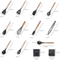 Arabest Silicone Cooking Utensil Set,Silicone Kitchen Utensil Set-13Pcs,Wooden Handles Utensils Tool For Nonstick Cookware,Non Toxic Heat Resistant Kitchen Tools Set With Storage Bucket And Lid Rest, 1 Year Warranty