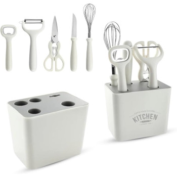 Amerteer Kitchen Utensils Set, Cooking Utensils Set 6 Pcs, Essentials Silicone Cooking Set, Cooking Kitchen Set, First Home Cooking Appliances, Scissors, Knife, Opener, Peeler, 1 Year Warranty