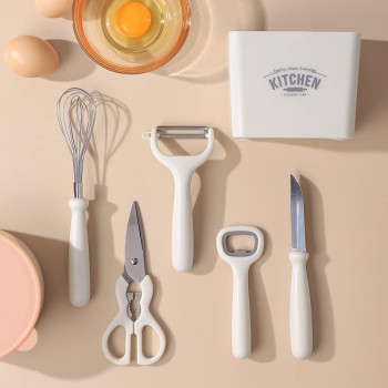 Varipos Kitchen 6-Piece Set With Storage Seat Utensils Set For Cookware Multifunctional Utility Gadget Fruit Complementary Food Tool Combination Set, 1 Year Warranty