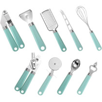 Cooking Utensil Set Stainless Steel Kitchen And Baking Gadgets, Green, 9 Pcs, 1 Year Warranty