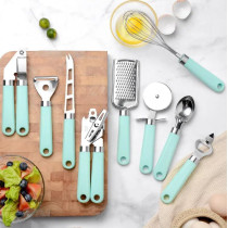 Cooking Utensil Set Stainless Steel Kitchen And Baking Gadgets, Green, 9 Pcs, 1 Year Warranty