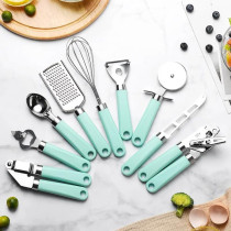 Cooking Utensil Set Stainless Steel Kitchen And Baking Gadgets, Green, 9 Pcs, 1 Year Warranty