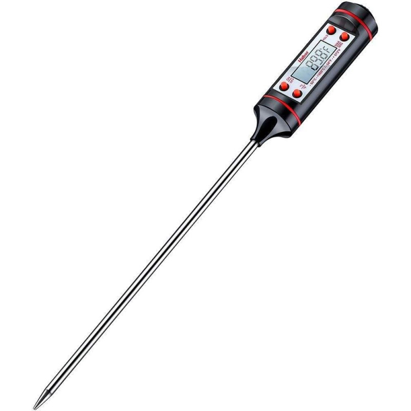 Ewinner Sincher Meat Thermometer, Cooking Thermometer With Instant Read, Lcd Screen, Hold Function For Kitchen Food Smoker Grill Bbq Candy Milk Water, Black, 1 Year Warranty