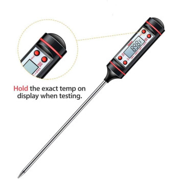 Ewinner Sincher Meat Thermometer, Cooking Thermometer With Instant Read, Lcd Screen, Hold Function For Kitchen Food Smoker Grill Bbq Candy Milk Water, Black, 1 Year Warranty