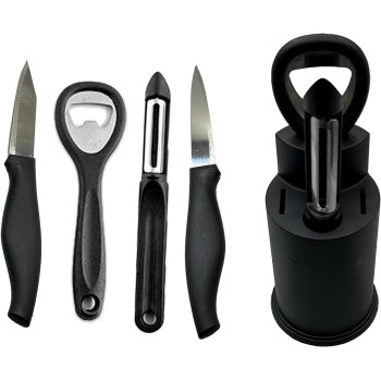 Professional Kitchen 5-In-1 Knife Set With Versatile Peeler And Bottle Opener, Space-Saving Lightweight Box Knife Set, Detachable For Easy Cleaning, Sharp Knives For Every Task, 1 Year Warranty