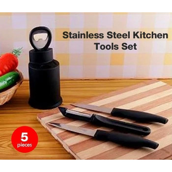 Professional Kitchen 5-In-1 Knife Set With Versatile Peeler And Bottle Opener, Space-Saving Lightweight Box Knife Set, Detachable For Easy Cleaning, Sharp Knives For Every Task, 1 Year Warranty