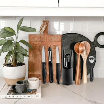 Professional Kitchen 5-In-1 Knife Set With Versatile Peeler And Bottle Opener, Space-Saving Lightweight Box Knife Set, Detachable For Easy Cleaning, Sharp Knives For Every Task, 1 Year Warranty