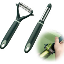 Makingtec Peeler, Fruit And Vegetable Grater Portable Kitchen Gadgets Fruit Peeler 2-Piece Set Stainless Steel Double-Sided Serrated Shredding Tools For A Variety Of Fruits And Vegetables (Green), 1 Year Warranty