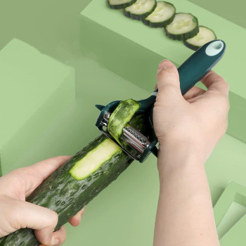Makingtec Peeler, Fruit And Vegetable Grater Portable Kitchen Gadgets Fruit Peeler 2-Piece Set Stainless Steel Double-Sided Serrated Shredding Tools For A Variety Of Fruits And Vegetables (Green), 1 Year Warranty