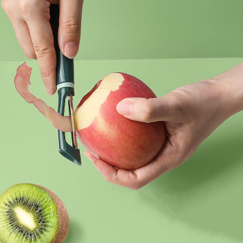 Makingtec Peeler, Fruit And Vegetable Grater Portable Kitchen Gadgets Fruit Peeler 2-Piece Set Stainless Steel Double-Sided Serrated Shredding Tools For A Variety Of Fruits And Vegetables (Green), 1 Year Warranty