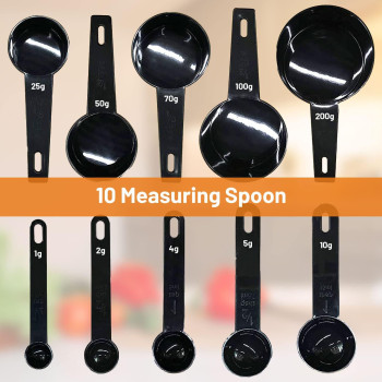 Wivio 12 Pcs Silicone Kitchen Cooking Utensils Set, Heat-Resistant Utensil Including 5 Plus Measuring Spoons With Premium Handles For Cooking And Baking, Non-Stick Spatula Kitchen Cookware Set, 1 Year Warranty