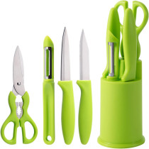 Zobacyedr 5 Piece Gift Set Of Kitchen Gadgets Storage Fruit Tool Set Peeler Fruit Knife Scissors, 1 Year Warranty