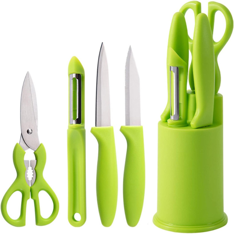 Zobacyedr 5 Piece Gift Set Of Kitchen Gadgets Storage Fruit Tool Set Peeler Fruit Knife Scissors, 1 Year Warranty