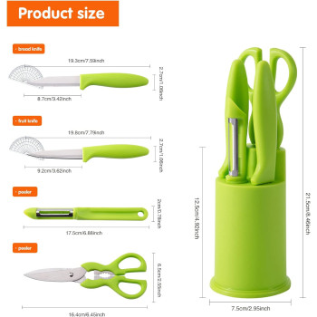 Zobacyedr 5 Piece Gift Set Of Kitchen Gadgets Storage Fruit Tool Set Peeler Fruit Knife Scissors, 1 Year Warranty