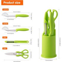 Zobacyedr 5 Piece Gift Set Of Kitchen Gadgets Storage Fruit Tool Set Peeler Fruit Knife Scissors, 1 Year Warranty