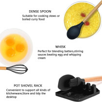 ORiTi Silicone Kitchen Utensils Set 13 Pcs Wooden Handles Spatula Set, Cooking Utensils For Non Stick Pans, Heat Resistant Silicone Spatulas For Cooking Kitchen Gadgets Tools, 1 Year Warranty