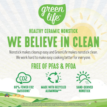 GreenLife Soft Grip Healthy Ceramic Nonstick, Cookware Pots And Pans Set, 16 Piece, Turquoise, 1 Year Warranty