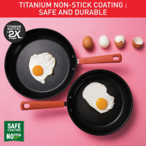 Tefal Opti'Space 6-Piece Cookware Set, Stewpots 18/20Cm +Lids, Frypans 24/28Cm, Premium-Quality Stainless Steel, 10-Year Guarantee, Ultra Versatile, Non-Slip Stay-Cool Handles, Induction, G720S604, 1 Year Warranty