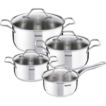 Tefal Induction Pots And Pan Set, Silver, 8 Pcs, B864S874, 1 Year Warranty