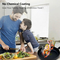 TDOO Healthy Nonstick Cookware Sets, Pots And Pans Set, Pots And Pans Set Nonstick, Non Stick Cooking Set, Integrated Casting With Native Iron, W/Frying Pans & Saucepans (PFOS, PFOA Free), 1 Year Warranty