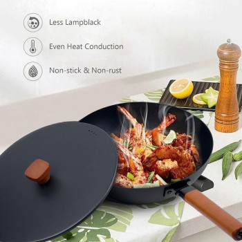 TDOO Healthy Nonstick Cookware Sets, Pots And Pans Set, Pots And Pans Set Nonstick, Non Stick Cooking Set, Integrated Casting With Native Iron, W/Frying Pans & Saucepans (PFOS, PFOA Free), 1 Year Warranty