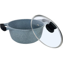 Winsor Cast Aluminum Granite Long Lasting Cookware, 3 Pieces, Grey, 1 Year Warranty