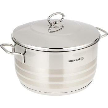 Korkmaz Astra 9 Pieces Stainless Steel Set, Induction Base Cookware Pots And Pans Set, 1 Year Warranty