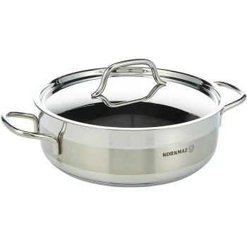 Korkmaz Alfa 9 Pieces Stainless Steel Cookware Set, Induction Base Cookware Pots And Pans Set, 1 Year Warranty