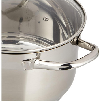 Bergner BG4391 9 Piece Gourmet Stainless Steel Cookware Set, Induction, Silver, 18/10, 1 Year Warranty