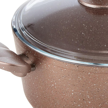 Home Maker Granitec Cookware 9-Pieces Set, Charm Rose Gold, 1 Year Warranty