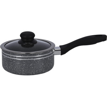 Delcasa Non-Stick Cookware Set With Granite Coating, Dc1889, Aluminium Body, Tempered Glass Lid, Bakelite Handle, Dishwasher-Safe, 1 Year Warranty