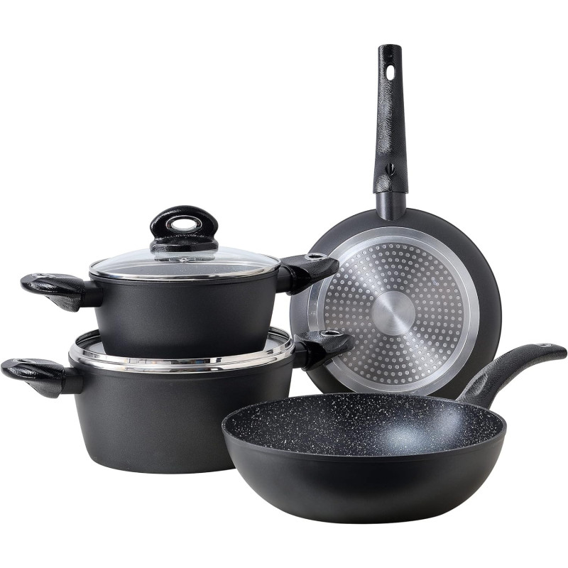 Bergner Orion 6Pcs Cookware Set, Forged Aluminum, Induction Bottom, Grey Color, BG35776GY, 1 Year Warranty