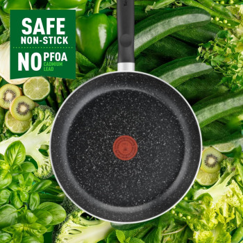 Tefal Dark Stone 11 Pc Set, Non-Stick, Stewpots 22/24/28 Cm, Saucepan 16 Cm, Frypans 20/28 Cm, Slotted Spatula, Aluminium, B491Bs85, 1 Year Warranty