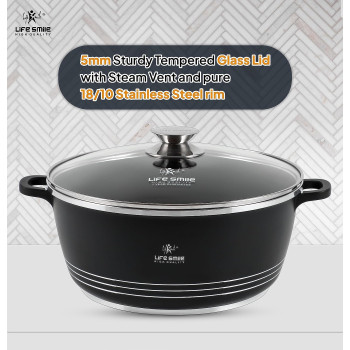 Life Smile Cookware Set Ceramic Non Toxic- Life Smile Pots And Pans Set Multi Layer Non Stick Coating Cookware Sets 100% Pfoa Free, Kitchenware Cooking Sets With Frying Pans (8 Pieces, Ceramic), 1 Year Warranty