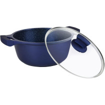 Winsor Cast Aluminum Granite Long Lasting Cookware, 3 Pieces, Blue, 1 Year Warranty