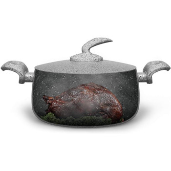 Rossetti Intelligenza Casalinghi Rossetti Elementi Natura Made In Italy Cookware Set, Porcelain Enamel 5 Pcs Granite Cookware Set Non-Stick 28Cm Casserole Pot, 24Cm Stockpot & 24Cm Frying Pan Ceramic Cookware, Pfoa-Free Non-Toxic, 1 Year Warranty