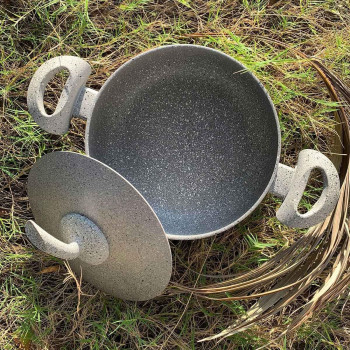 Rossetti Intelligenza Casalinghi Rossetti Elementi Natura Made In Italy Cookware Set, Porcelain Enamel 5 Pcs Granite Cookware Set Non-Stick 28Cm Casserole Pot, 24Cm Stockpot & 24Cm Frying Pan Ceramic Cookware, Pfoa-Free Non-Toxic, 1 Year Warranty