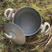 Rossetti Intelligenza Casalinghi Rossetti Elementi Natura Made In Italy Cookware Set, Porcelain Enamel 5 Pcs Granite Cookware Set Non-Stick 28Cm Casserole Pot, 24Cm Stockpot & 24Cm Frying Pan Ceramic Cookware, Pfoa-Free Non-Toxic, 1 Year Warranty