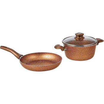 Home Maker Granitec Eva Cookware 7-Pieces Set, Copper, 1 Year Warranty