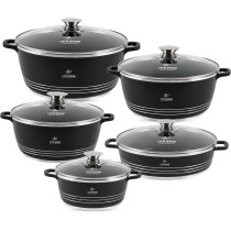 Life Smile Cookware Set Ceramic Non Toxic - Life Smile Pots And Pans Set Multi Layer Non Stick Coating Cookware Sets 100% Pfoa Free, Kitchenware Cooking Sets With Frying Pans (10 Pieces, Ceramic), 1 Year Warranty